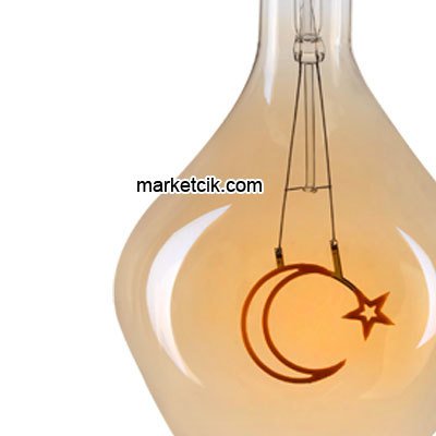 Heka Bal Camlı Ay Yıldız Desenli Dekoratif Led Rustik Ampul