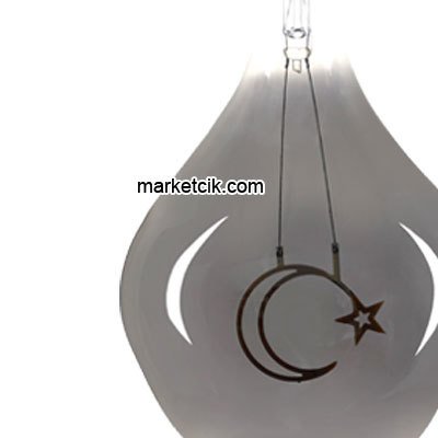 Heka Füme Camlı Ay Yıldız Desenli Dekoratif Led Rustik Ampul