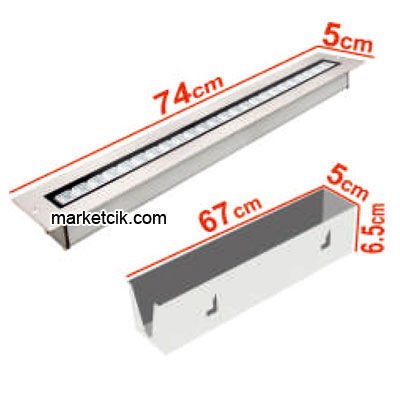 24 Watt Sıva Altı Led Wallwasher Duvar Boyama Aydınlatma Armatürü, Beyaz-Günışığı-Mavi-Kırmızı-Yeşil-Amber Işık