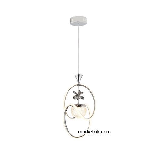 Marketcik Krom Tekli Sarkıt Led Avize 3 Renk Işıklı TRZ-095