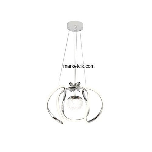 Marketcik Krom Tekli Sarkıt Led Avize 3 Renk Işıklı TRZ-161