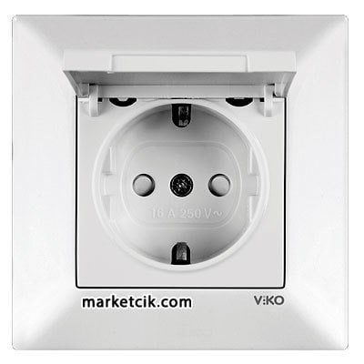 VİKO by Panasonic Meridian Beyaz Çocuk Korumalı Kapaklı Topraklı Priz, STOK SORUNUZ
