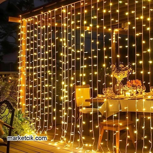 Marketcik 2x3 Metre Dış Mekan Yılbaşı Led Perde Sabit-Çakar Işık