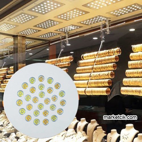 Marketcik 54 Watt Beyaz Kasa Yuvarlak Kuyumcu Vitrin Led Aydınlatma