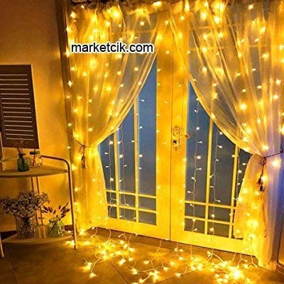 Marketcik 3x2 Metre İç Mekan Yılbaşı Led Perde Beyaz, Sarı, Mavi, Kırmızı Sabit Işık