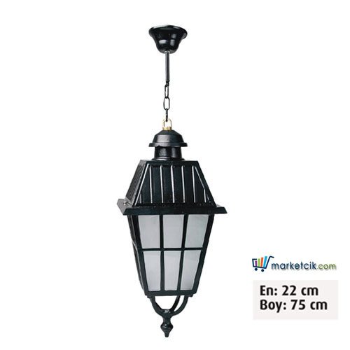 Ayaz 75x22 Alüminyum Çıtalı Fenerli Bahçe Tavan Aydınlatma Apliği