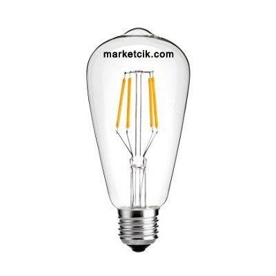 6 Watt E27 Duy ST64 Armut Model Sarı Işık Led Filament Ampul