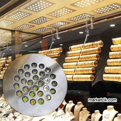 Marketcik 54 Watt Krom Kasa Yuvarlak Kuyumcu Vitrin Led Aydınlatma