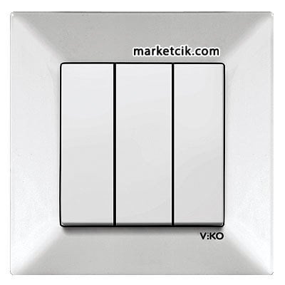 VİKO by Panasonic Meridian Beyaz 3 lü Aç Kapa Anahtar Priz