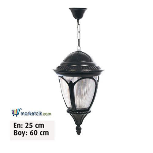 Ayaz 60x25 Alüminyum Prizmatik Camlı Fenerli Bahçe Tavan Aydınlatma Apliği