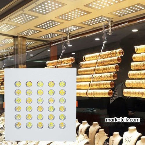Marketcik 54 Watt Beyaz Kasa Kare Kuyumcu Vitrin Led Aydınlatma