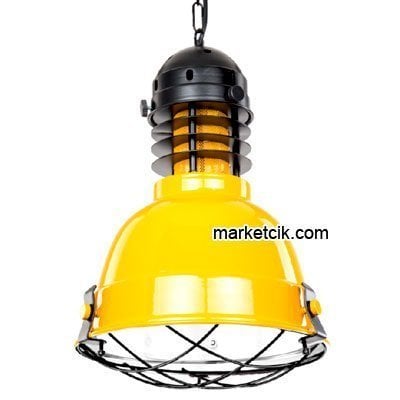 Cata CT-8276 Dekoratif Sarı-Siyah Retro Sarkıt Avize, Tekli Modern Avize