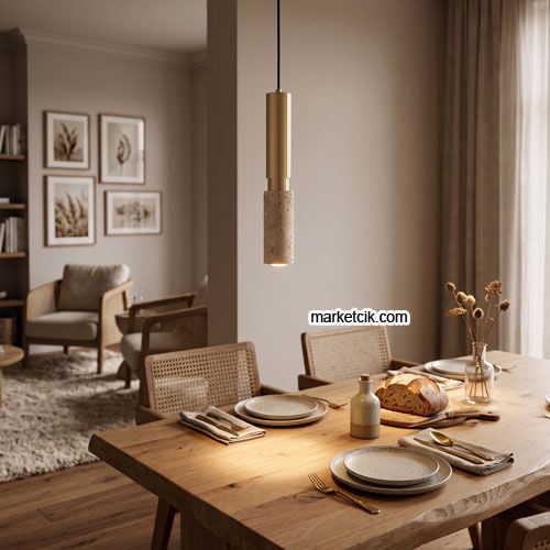 Marketcik Dekoratif Traverter Tekli Retro Sarkıt Avize Gu10 Duylu MR3803