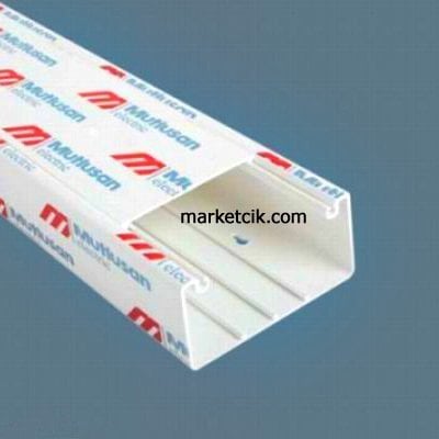 Mutlusan 100x50 mm İçten Kapaklı Kablo Kanalı Eko Serisi Priz Takılır Beyaz 20 metre Koli