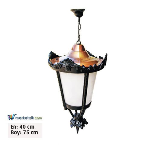 Ayaz 75x40 Alüminyum Taşlı Fenerli Bahçe Tavan Aydınlatma Apliği