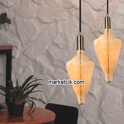 Heka Bal Camlı Huni Model Dekoratif Led Rustik Ampul