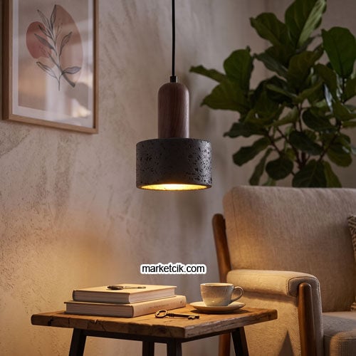 Marketcik Dekoratif Traverter Tekli Retro Sarkıt Avize MR3802