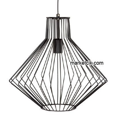 Cata CT-8285 Dekoratif Siyah Retro Sarkıt Tel Avize, Tekli Modern Avize