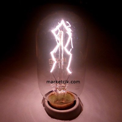 Edison Flemanlı Dekoratif Rustik Ampul 40 Watt E27 Duy, 11cm T42 Tüp Ampul Modeli