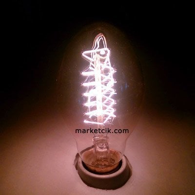 Edison Flemanlı Dekoratif Rustik Ampul 40 Watt E27 Duy, Küçük Elips Ampul Modeli