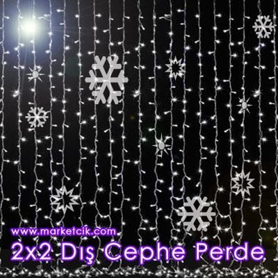 2x2 Metre 400-600 Ledli İç ve Dış Mekan Led Perde, Dekoratif Led Yılbaşı Aydınlatma, Sarı-Beyaz-Mavi-Kırmızı Işık