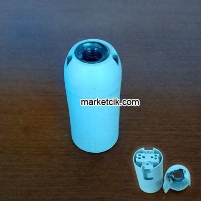Marketcik E14 Beyaz Düz Geçmeli Duy