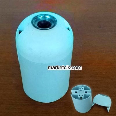 Marketcik E27 Beyaz Düz Geçmeli Duy