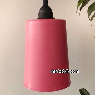 Marketcik Silindir Pembe Renk Park Bahçe Ağaç Feneri Işığı