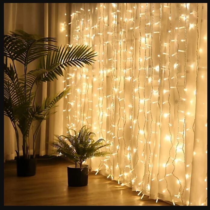 Marketcik 2x3 Metre İç Mekan Yılbaşı Led Perde Beyaz, Sarı, Mavi, Kırmızı, Yeşil Sabit Işık