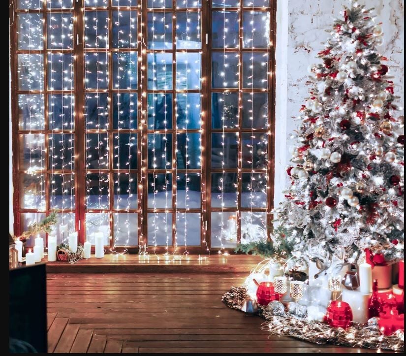 Marketcik 2x3 Metre İç Mekan Yılbaşı Led Perde Beyaz, Sarı, Mavi, Kırmızı, Yeşil Sabit Işık