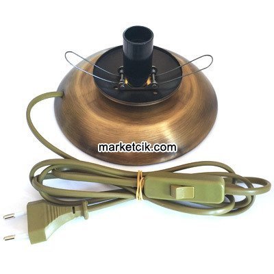 Su Kabağı Aydınlatma ve Masa Abajuru İçin Eskitme Metal Kablolu Tabak