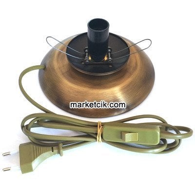 Su Kabağı Aydınlatma ve Masa Abajuru İçin Eskitme Metal Kablolu Tabak