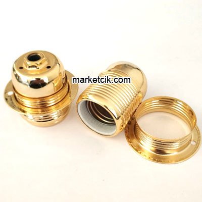 Marketcik Dekoratif Metal Halkalı Altın Sarısı E27 Duy