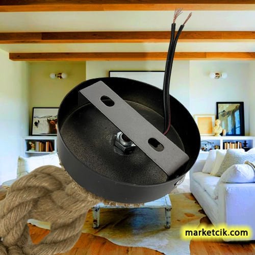 2 Metre Duylu ve Rozanslı 2cm Dekoratif Halat Sarkıt Avize