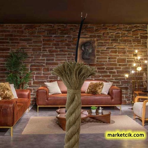 2 Metre Duylu ve Rozanslı 2cm Dekoratif Halat Sarkıt Avize
