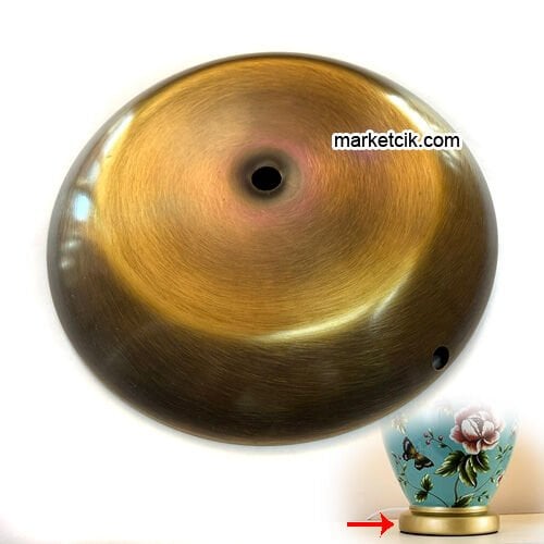 Vazo, Çini, Su Kabağı Aydınlatma ve Masa Lambası İçin Eskitme Metal Taban 16-11cm