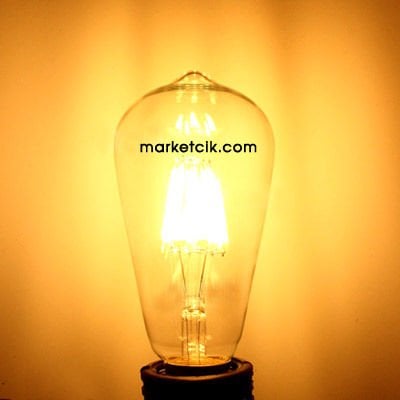 Edison Dekoratif Rustik Led Armut Ampul 4 Watt E27 Duy, ST64 Oval Armut Ampul Modeli