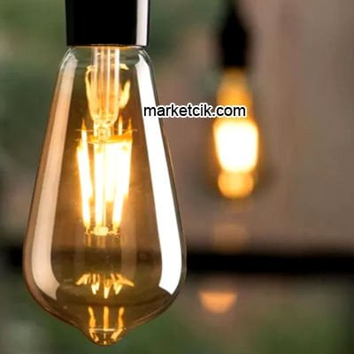 Edison Dekoratif Rustik Led Armut Ampul 4 Watt E27 Duy, ST64 Oval Armut Ampul Modeli