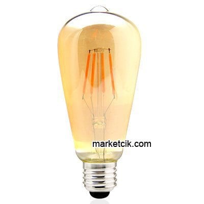 Edison Dekoratif Rustik Led Armut Ampul 4 Watt E27 Duy, ST64 Oval Armut Ampul Modeli