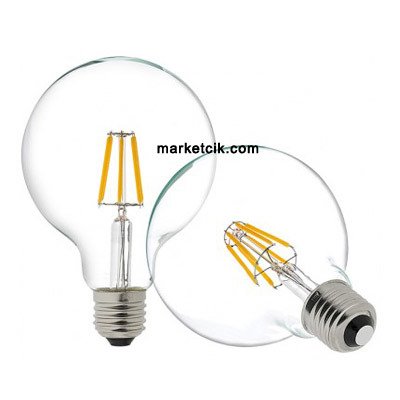 6-7 Watt E27 Duy G95 Glop Model Günışığı Işık Led Filament Ampul 9,5 cm