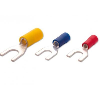 1,5-2,5 mm M6 Çatal Tip İzoleli Kablo Papucu 200 Adet
