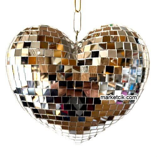 Marketcik Dekoratif Aynalı Kalp 45 cm