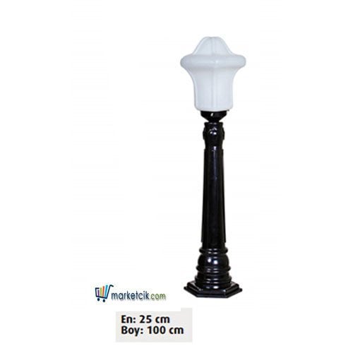 Ayaz 100x25 Plastik Badem Fenerli Park Bahçe Aydınlatma Çim Direği