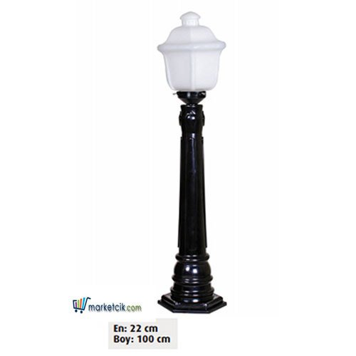 Ayaz 100x22 Plastik Topuz Fenerli Park Bahçe Aydınlatma Çim Direği