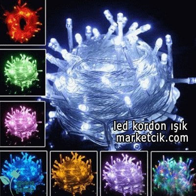 10 Metre 100 Ledli Hareketli İç Mekan Led Kordon Ağaç Işığı, Sarı-Beyaz-Mavi-Kırmızı-Yeşil-Mor-RGB Işık