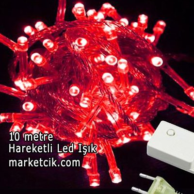 10 Metre 100 Ledli Hareketli İç Mekan Led Kordon Ağaç Işığı, Dekoratif Led Yılbaşı Aydınlatma, Sarı-Beyaz-Mavi-Kırmızı-Yeşil-Mor-RGB Işık Yeşil Işık