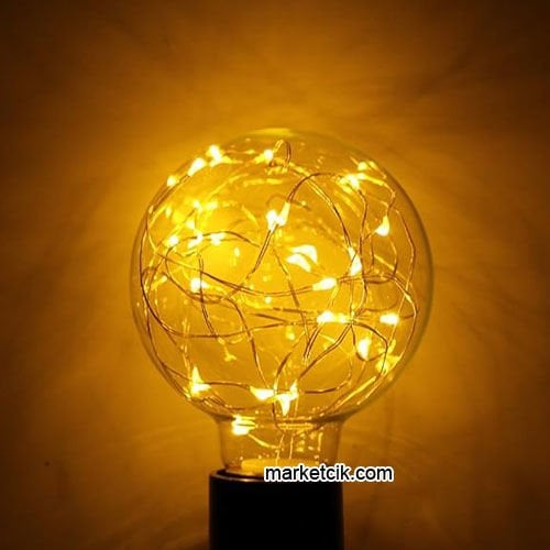 Marketcik Dekoratif 3 watt Peri Led Rustik Ampul G95 Glop