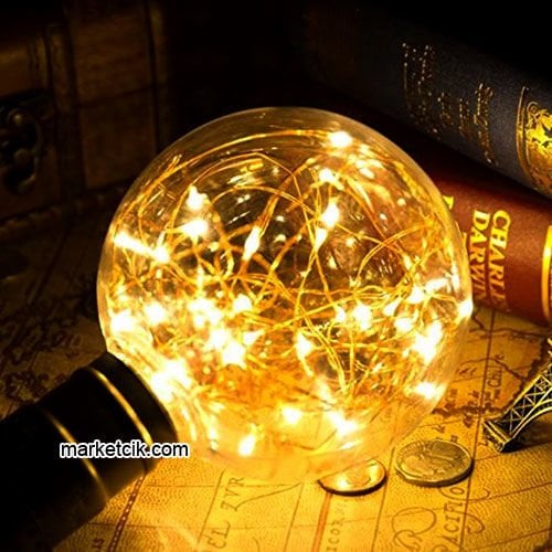 Marketcik Dekoratif 3 watt Peri Led Rustik Ampul G95 Glop