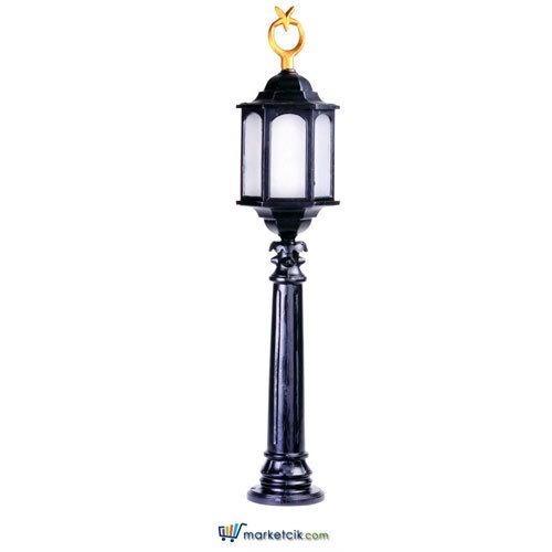 Ayaz 110x24 Ayyıldızlı Alüminyum Döküm Fenerli Park Bahçe Aydınlatma Çim Direği