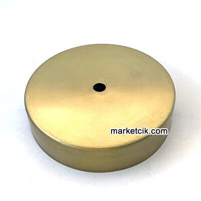 Avize, Abajur İçin Yuvarlak Eskitme Sarısı Metal Rozans 12 cm